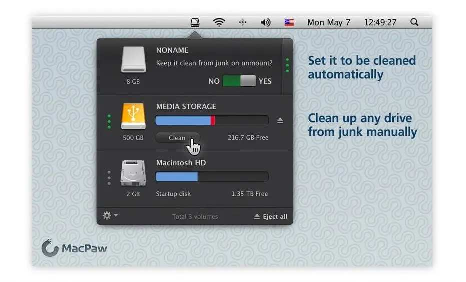 CleanMyDrive nettoie les fichiers cachés de vos disques Mac