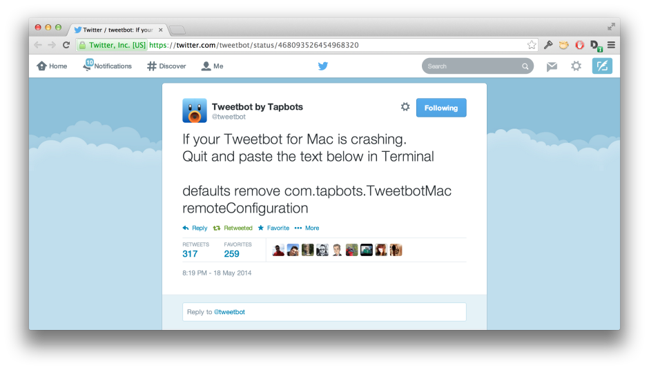 Que faire si Tweetbot Mac plante après avoir Mac OS 10.9.3 ?