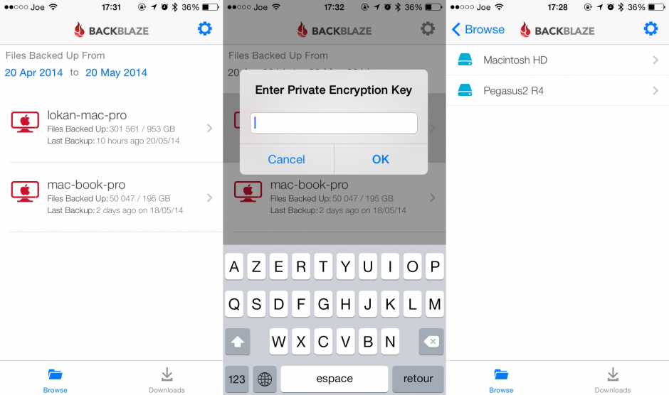 backblaze application iphone