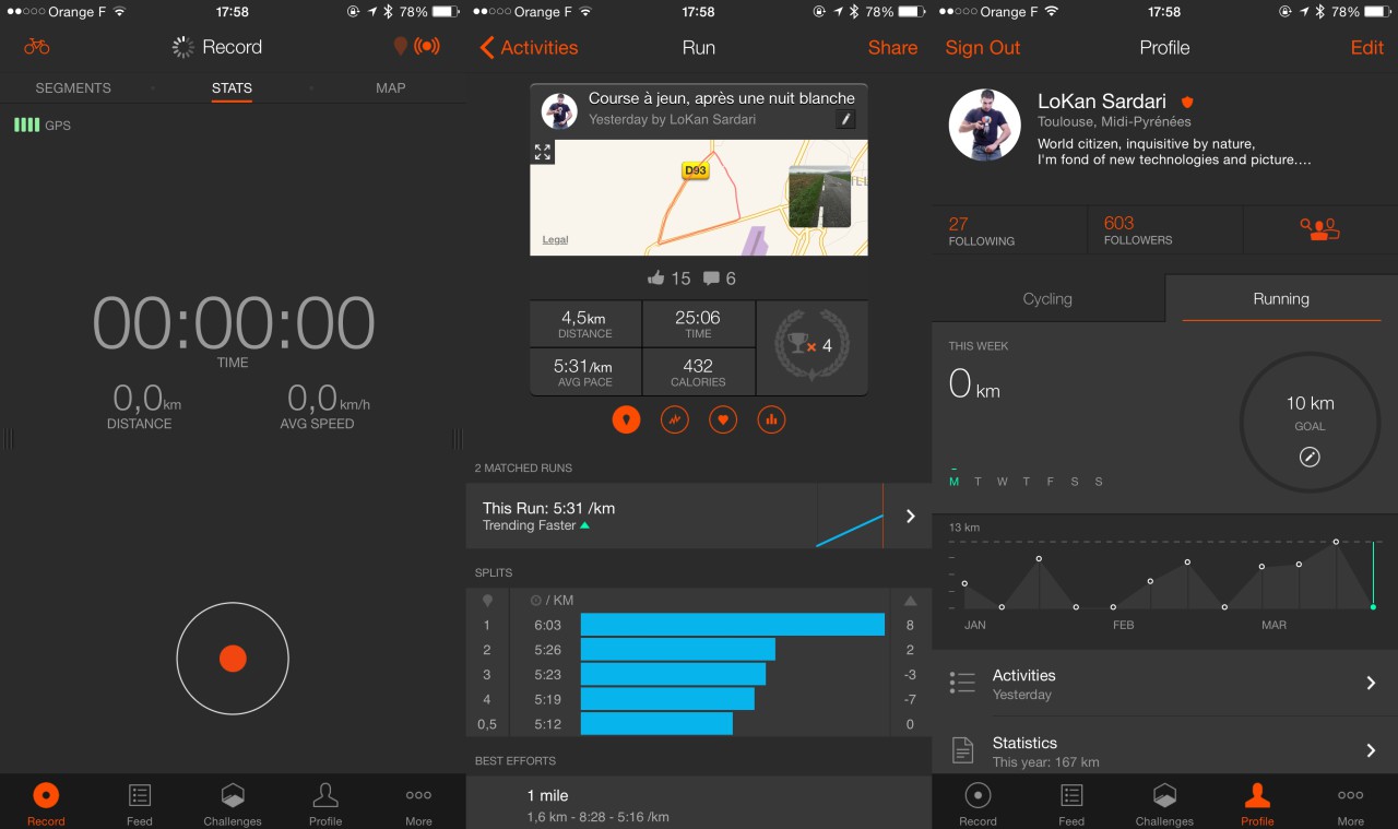 Strava : iPhone 6 Plus et prise de photos