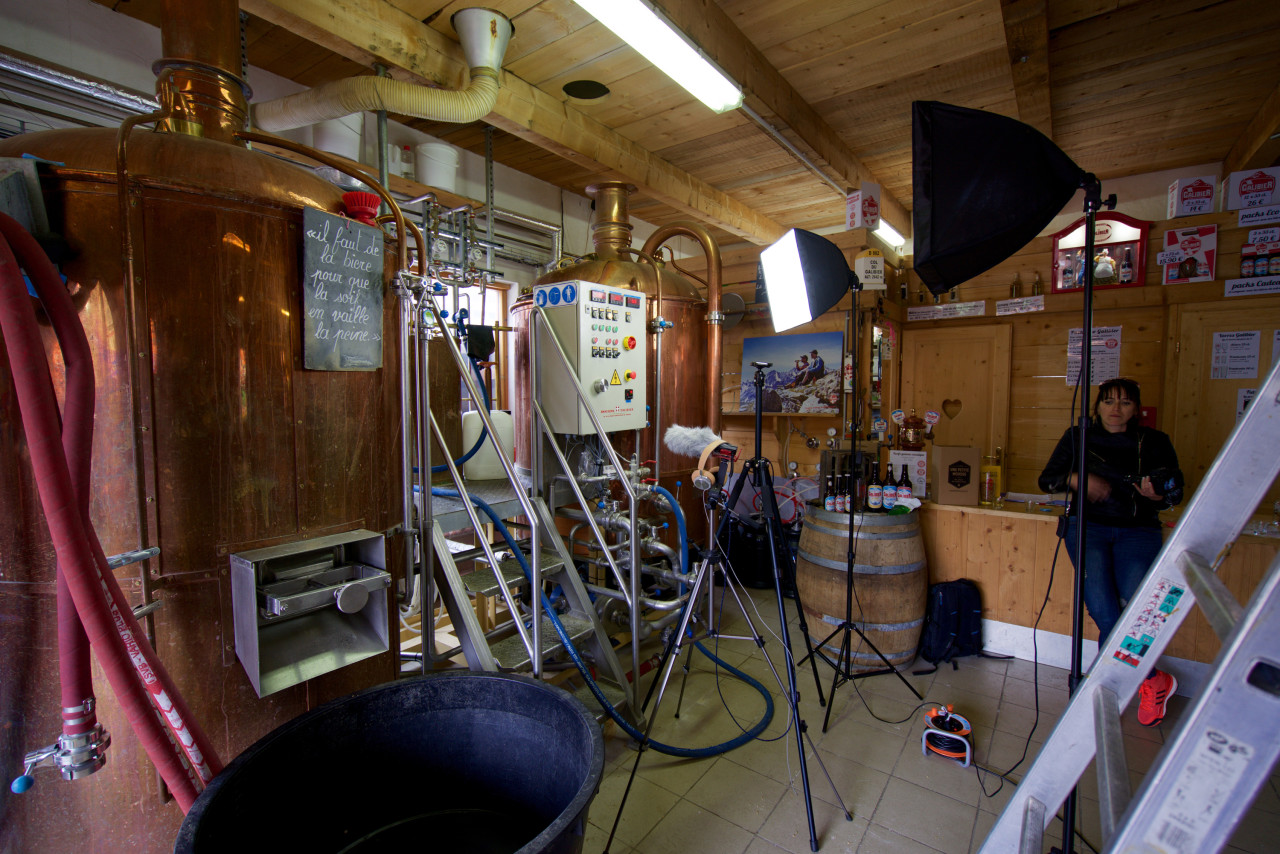 Session de tournage chez la brasserie Galibier