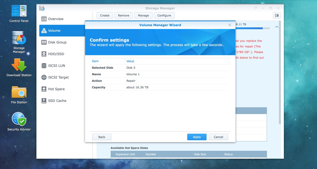 augmentation capacity NAS Synology