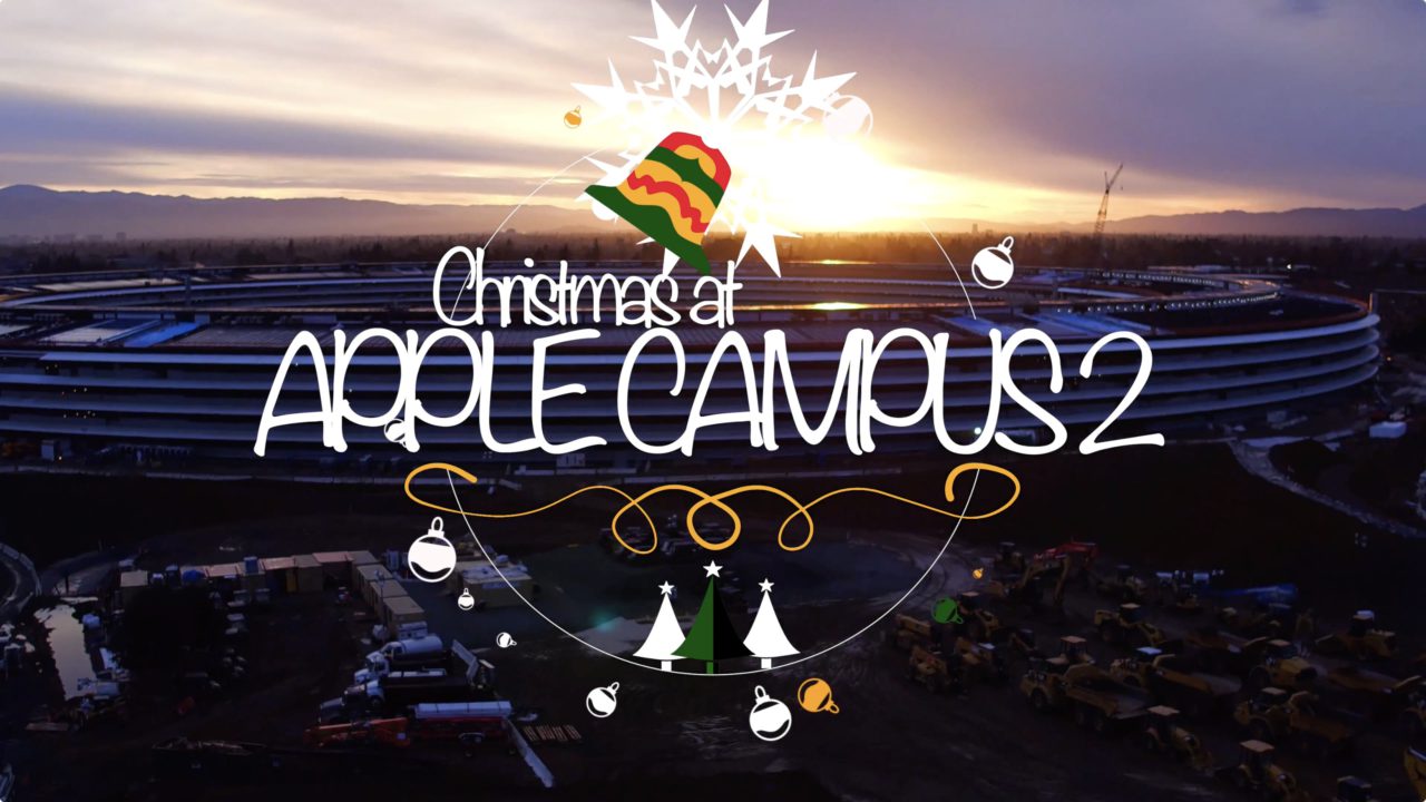 Balade en drone le jour de Noël au-dessus de l'Apple Campus 2