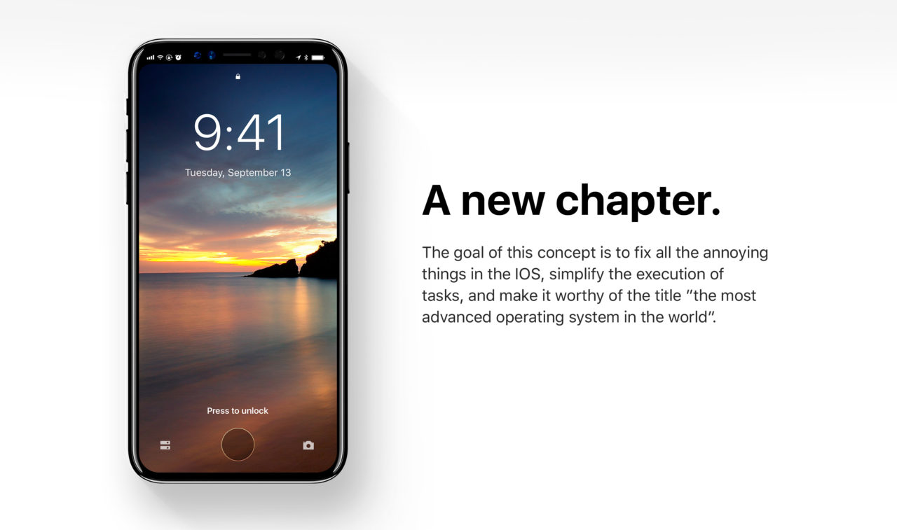 Magnifiques images d'un concept d'iPhone 8 Edition avec iOS 12