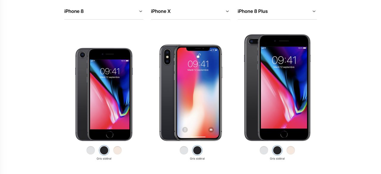 comparer iPhone X iPhone 8