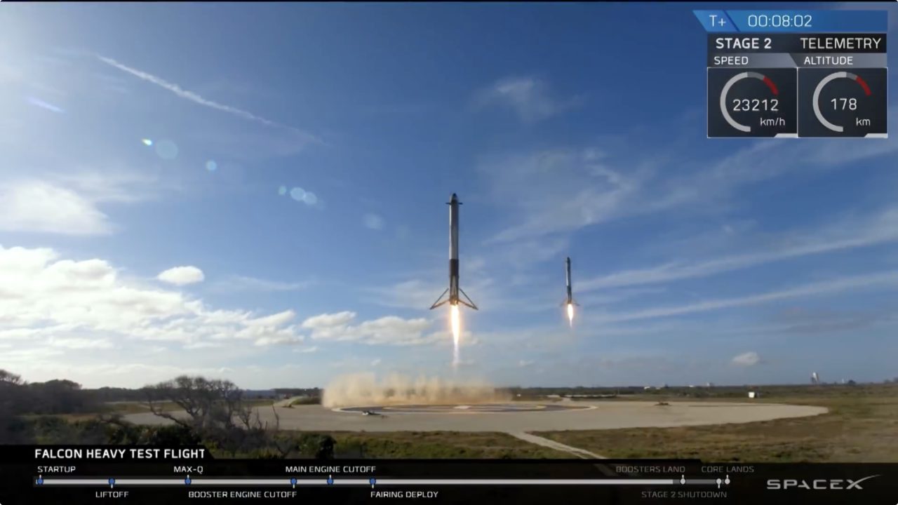 SpaceX réalise un test presque parfait avec sa Falcon Heavy