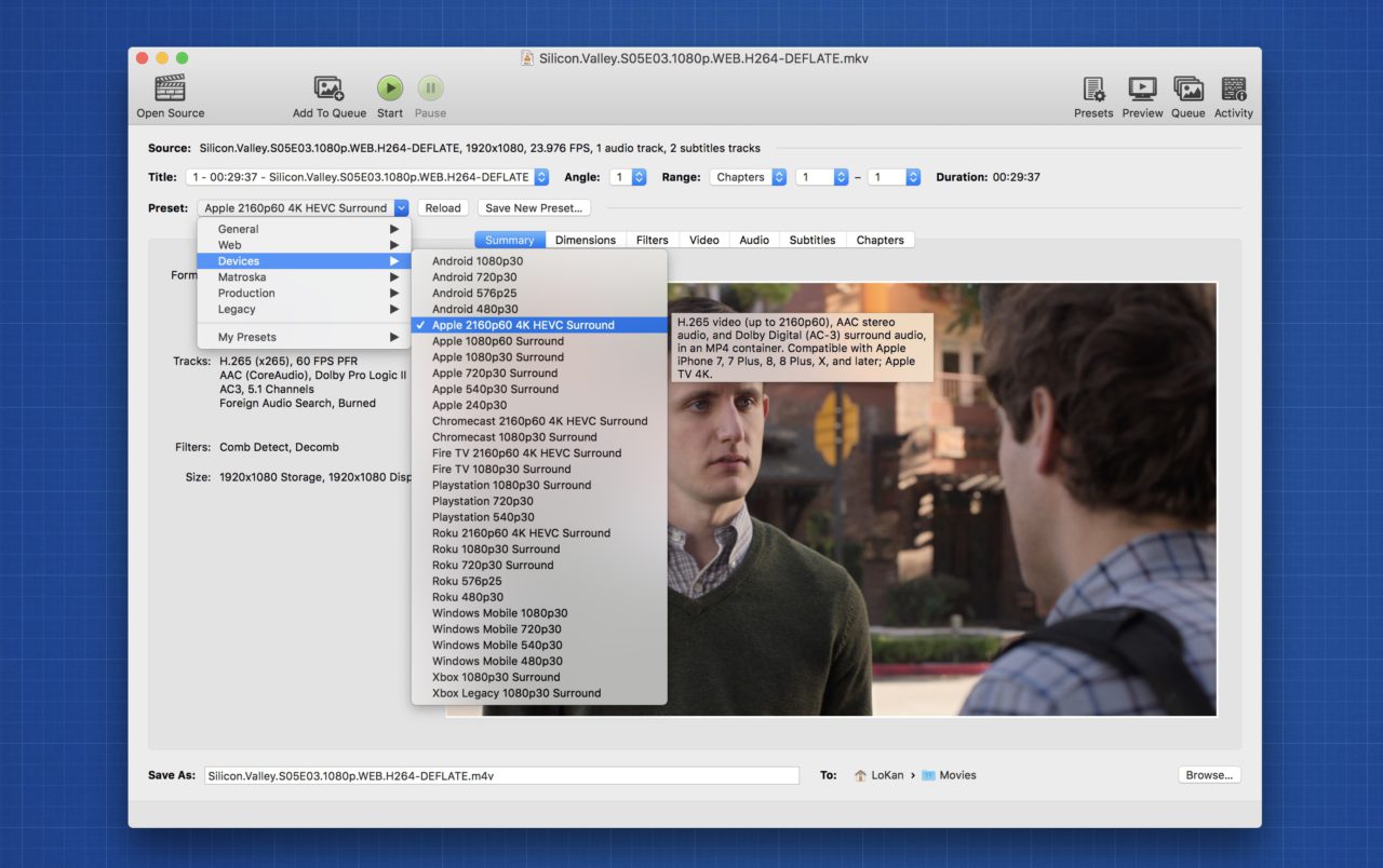 HandBrake se met à jour en version 1.1.0 et gère le 2160p60 HEVC !