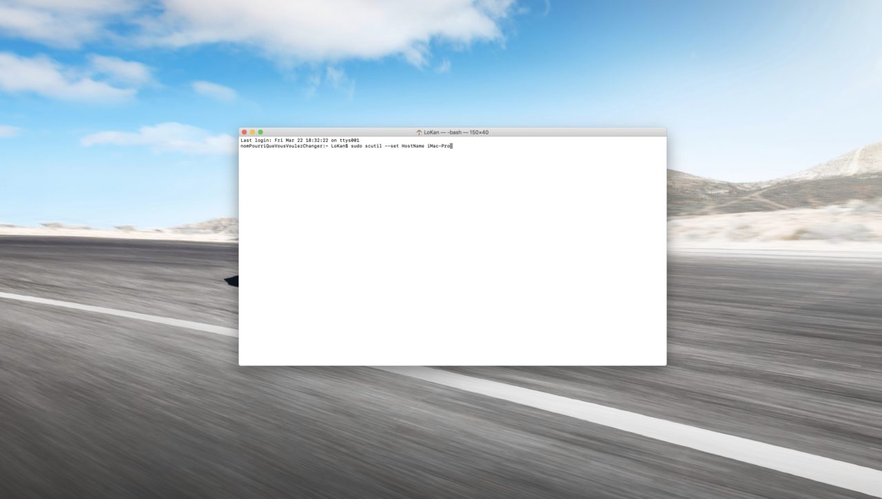 changer hostname mac terminal