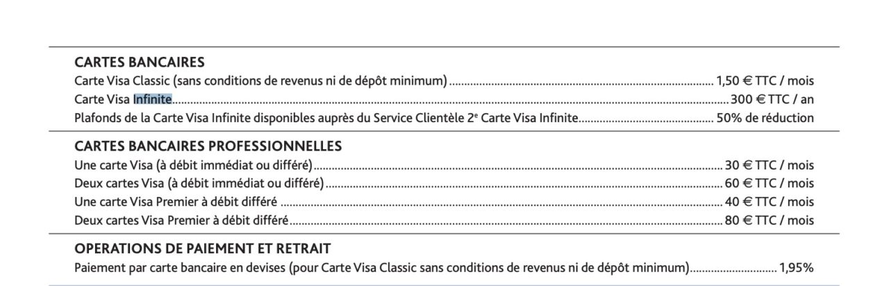 visa infinite boursorama