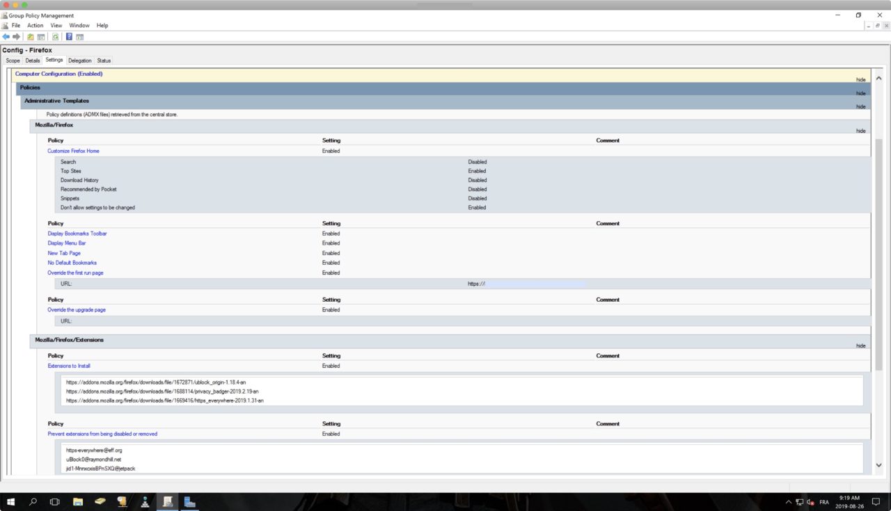 Mozilla Firefox Configure GPO