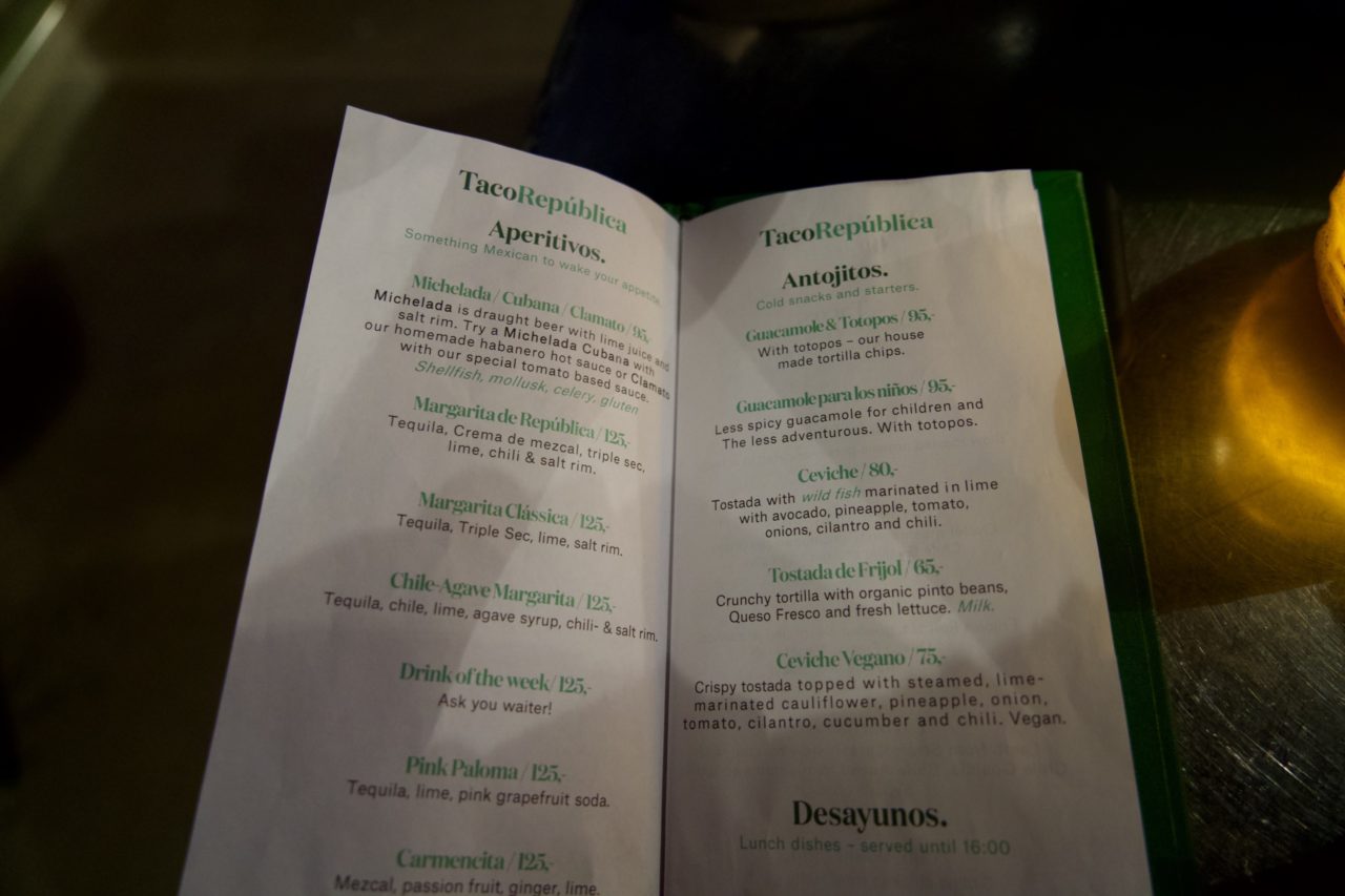 taca republica menu