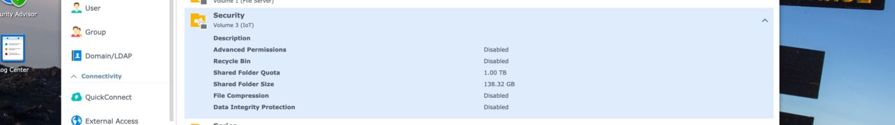 synology volume iot securite