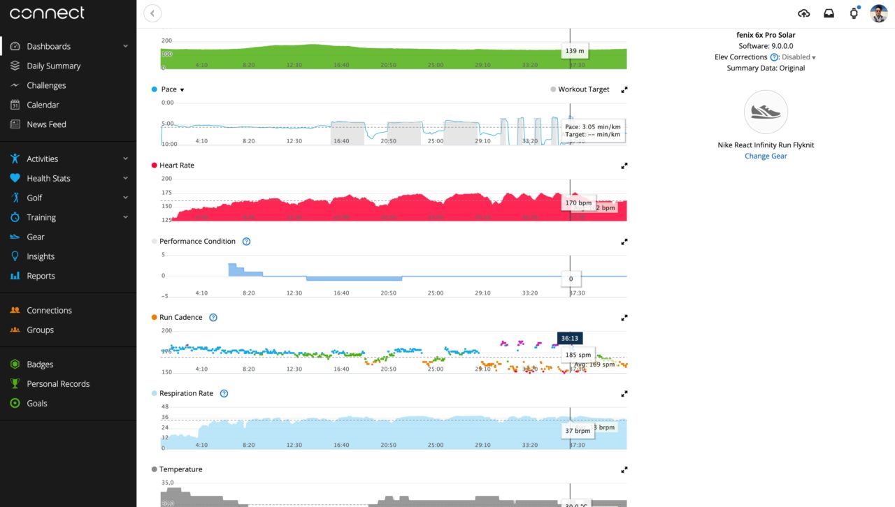 garmin connect course