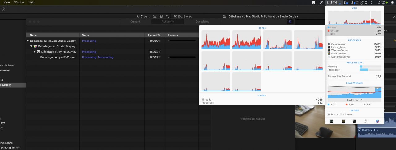 Final Cut Pro multi-core M1 Max