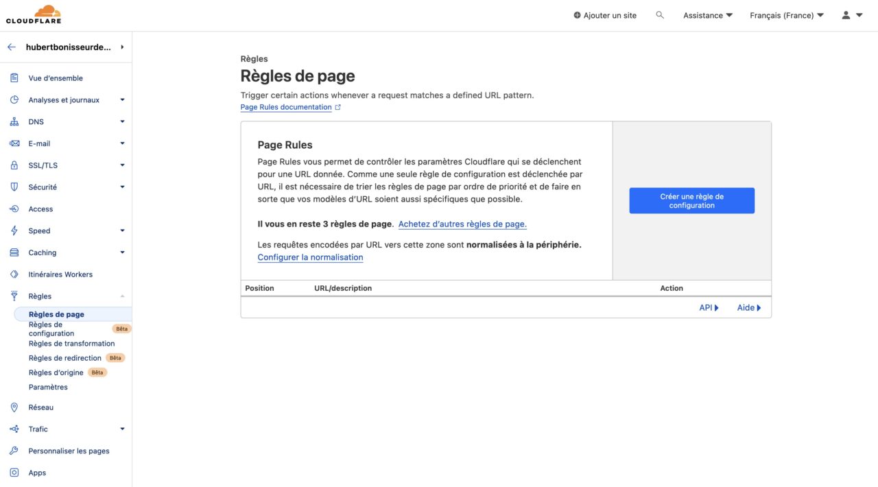 cloudflare creer regle configuration