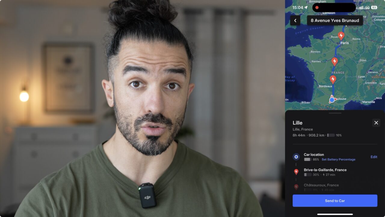 Planifier un trajet avec arrêts de recharge depuis l'application Tesla
