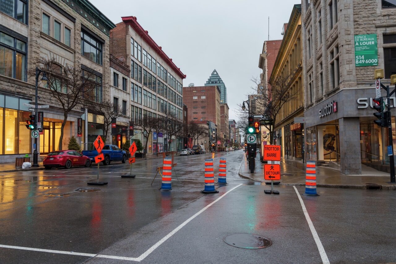 rue montreal pluie travaux