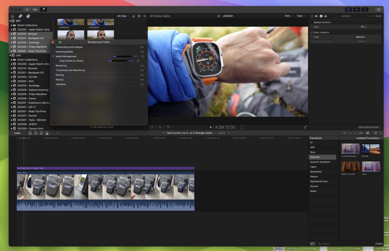 processus copie event final cut pro