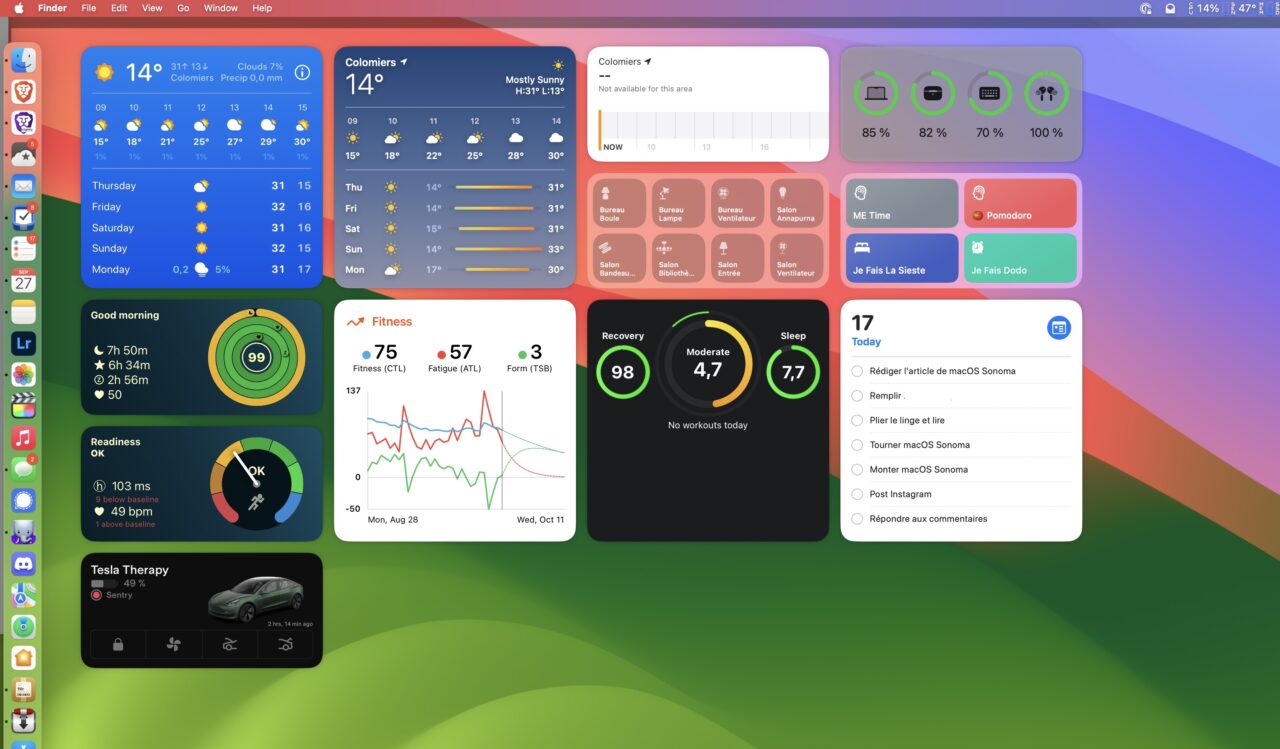 widgets bureau macOS Sonoma