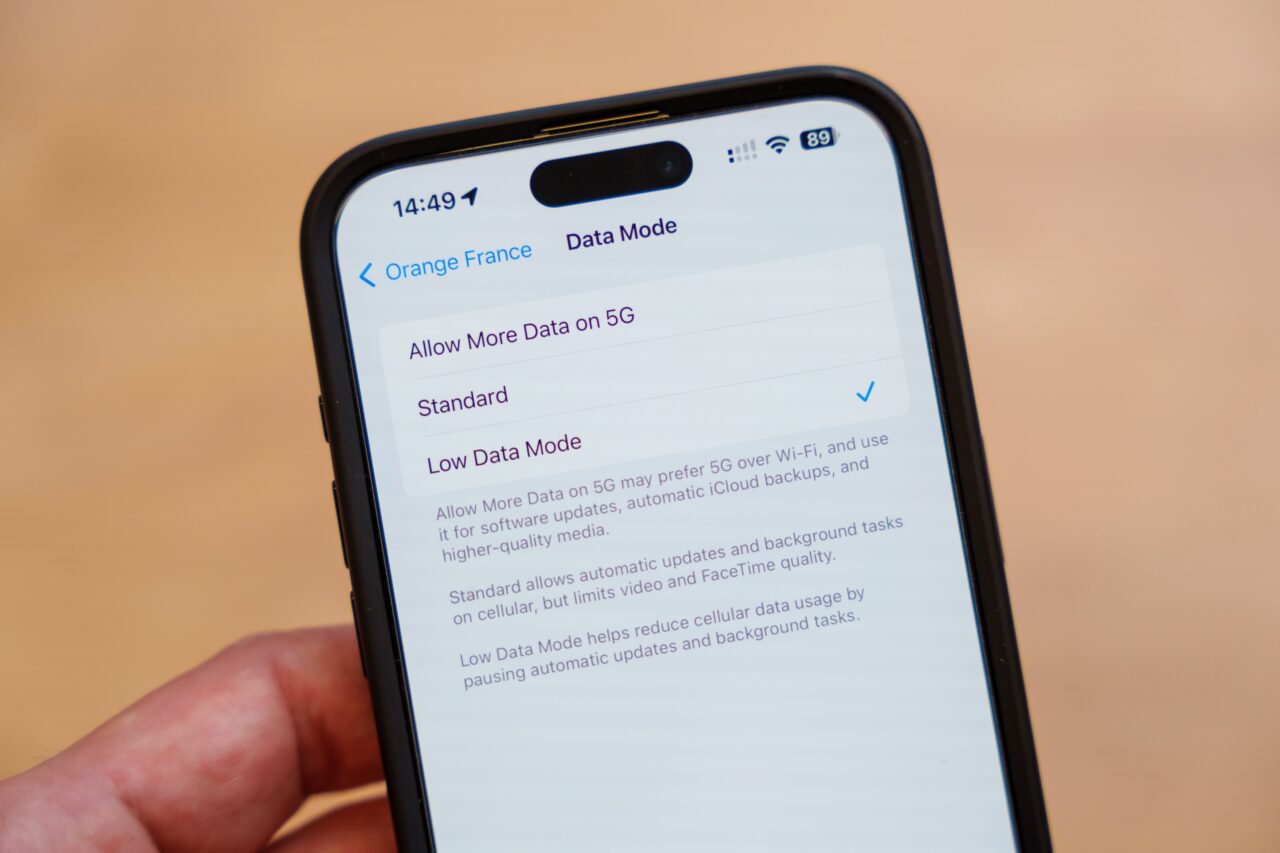 mode faibles donnees iphone