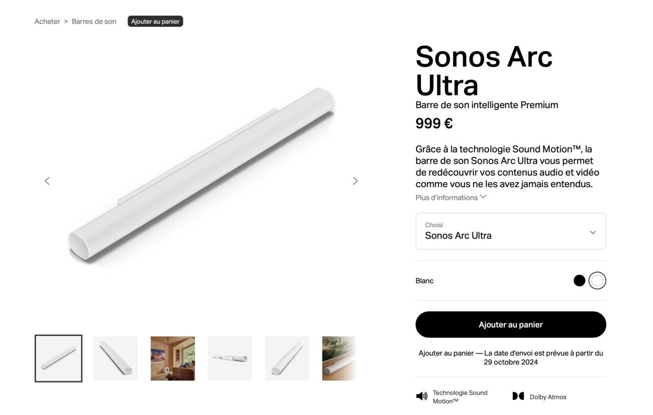 Nouvelle Sonos Arc Ultra