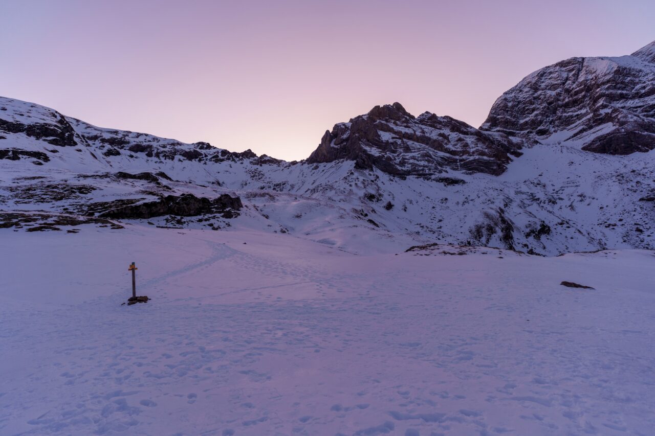 couleur rose lever de soleil gavarnie