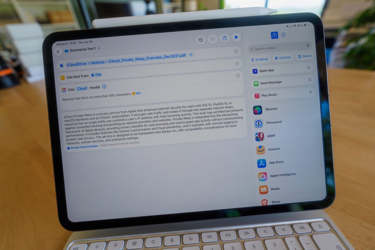 raccourcis ipadOS 26 apple intelligence