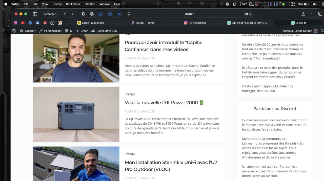 barre des menus macOS 26