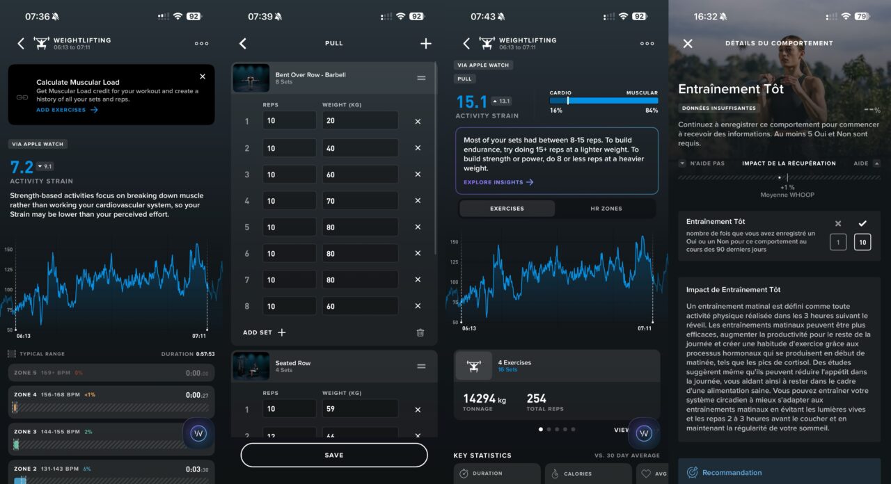 Whoop 5 strenght trainer