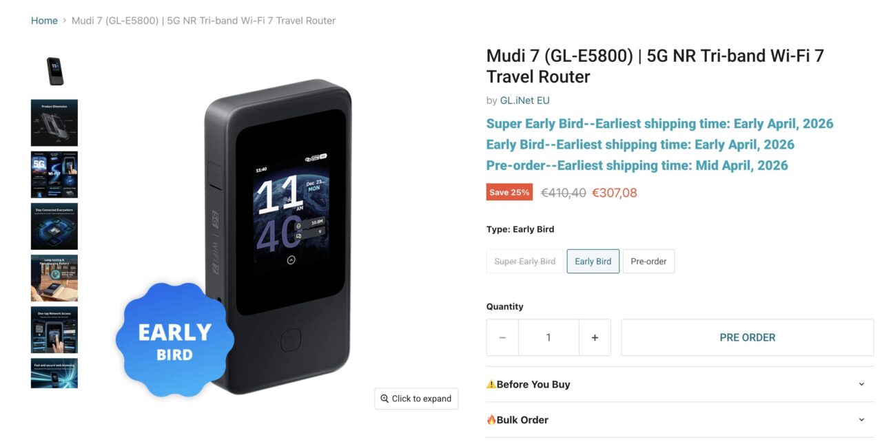 précommande gl.inet mudi 7