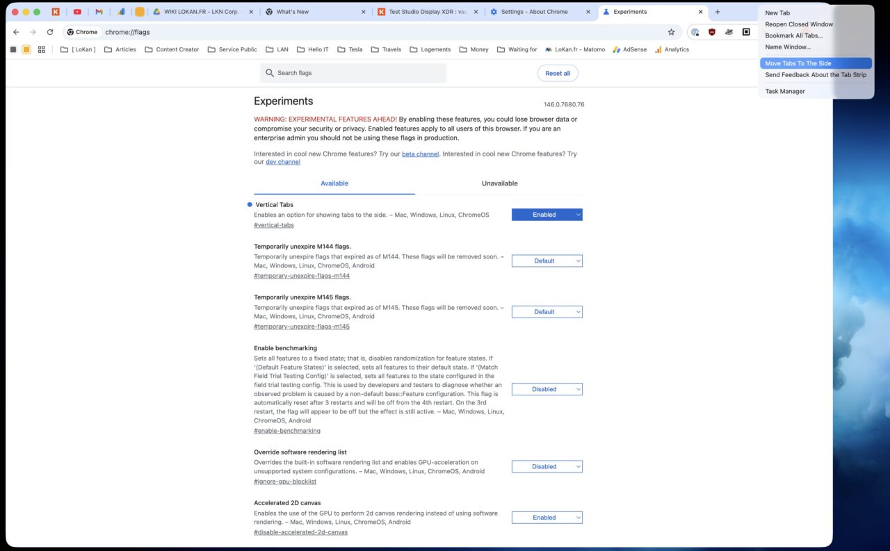 afficher chrome onglets verticaux