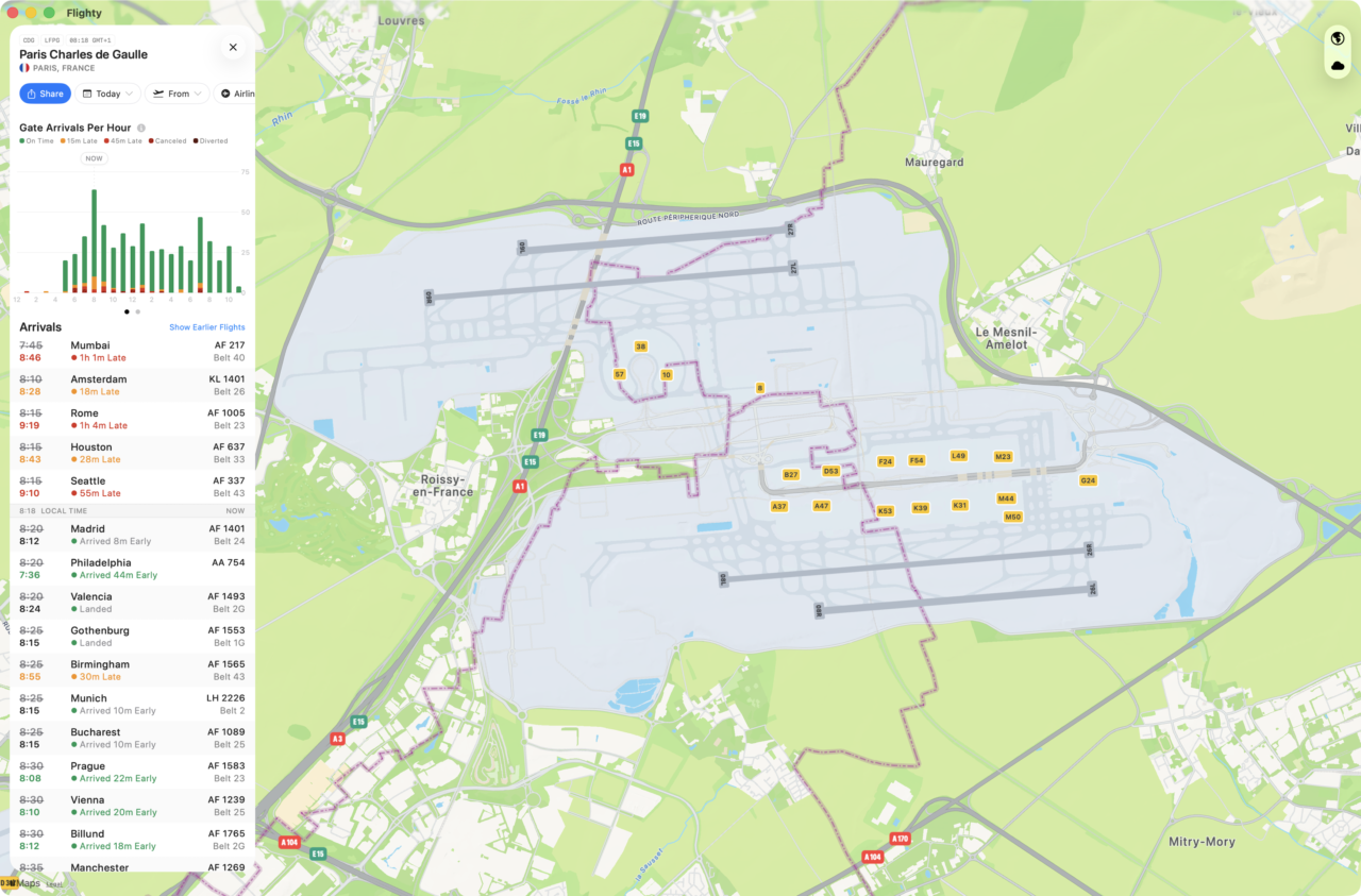 flighty tableau arrivee aeroport