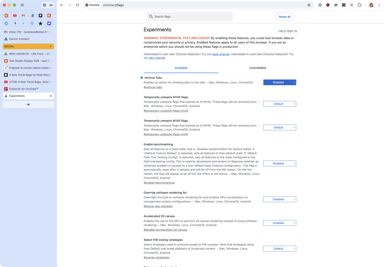 nouveaux onglets verticaux google chrome