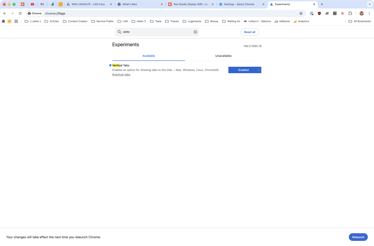 onglets verticaux google chrome