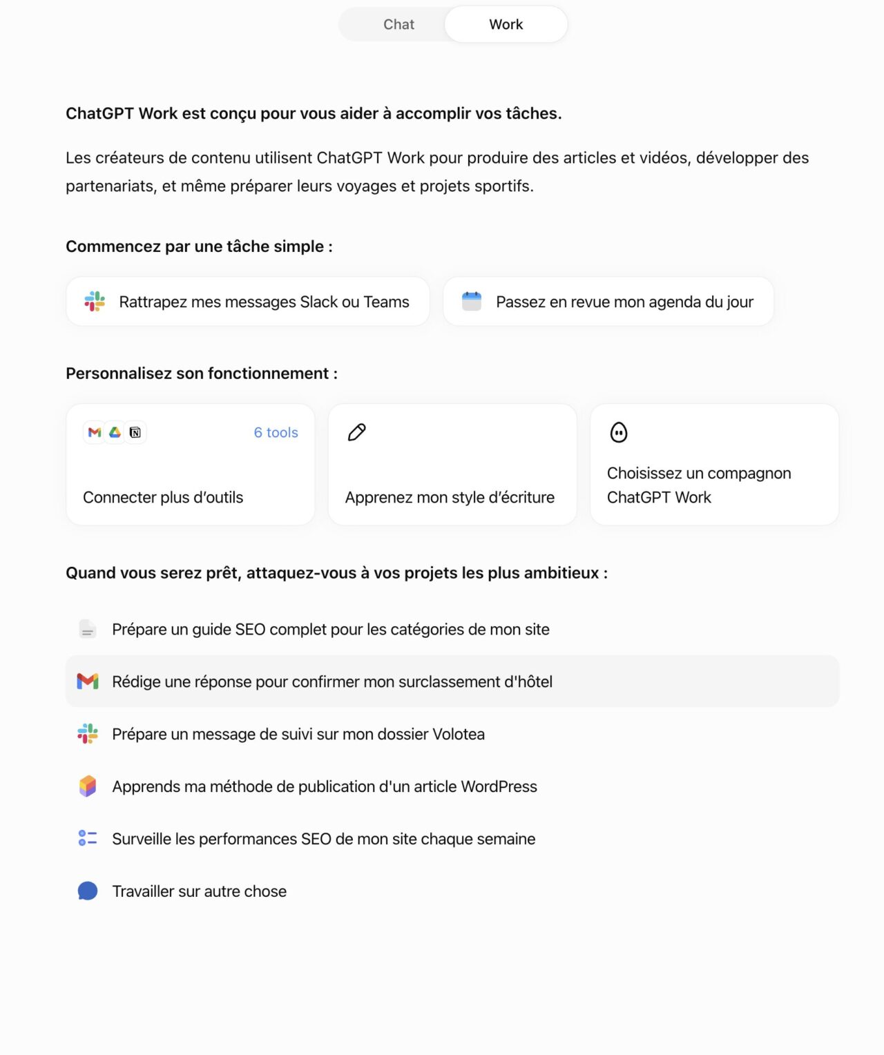 ChatGPT Work web
