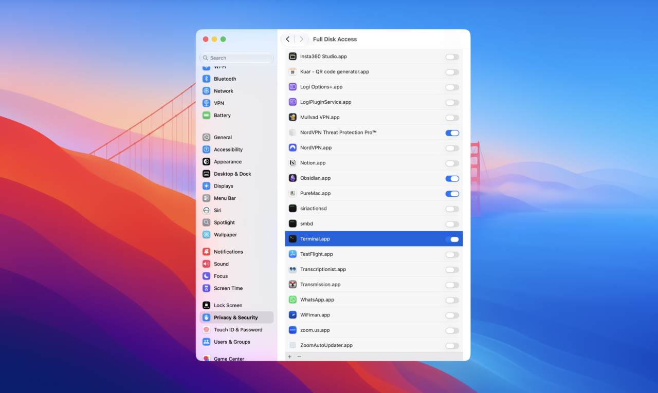 terminal acces complet disque Terminal activé dans Accès complet au disque sur macOS Tahoe