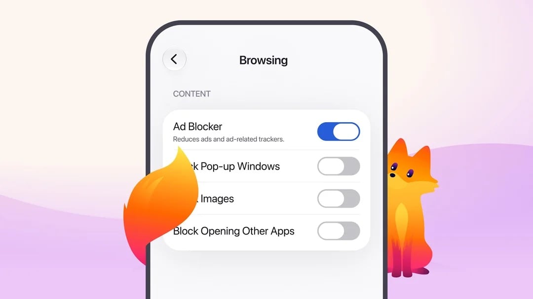 firefox IOS bloqueur publicite Réglage du bloqueur de publicité dans Firefox 155 sur iPhone