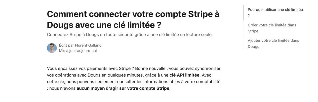 dougs mise a jour procedure stripe